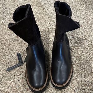 Black Leather Combat Boots